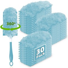 縫隙清潔手柄和替換頭雙面360度一次性除塵刷 撣, 1個, 藍色10片裝+手柄:如圖