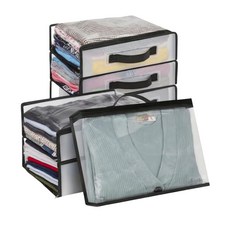 투명 의류 보관 가방 6개 의류용 플라스틱 스웨터 보관함 옷장 정리함 담요 이사 가방 옷장 침구용 접이식 용기, 투명 의류 보관 가방 6개, 의류용 플라스틱 스웨터 보, 6