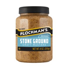 플로크만 스톤 그라운드 머스타드 9 온스 거친 입자 질감 Plochman Stone Ground Mustard 9 oz Coarse Grain Texture, 1개