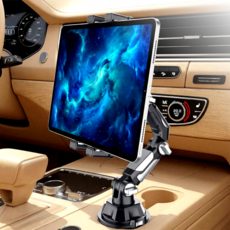 인더비클 차량용 컵홀더태블릿거치대 아이패드 갤럭시탭, 블랙, 1개