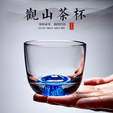 高檔功夫茶杯酒杯玻璃杯男士杯子喝茶小杯單杯個人專用茶具藏金杯, 1個