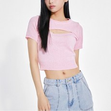 [미쏘(비노출)] [미쏘] 부클 트임 반팔 풀오버 (MIWKAD558T-T)