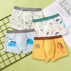 Ppeum Ppeum Saks 男童 學生 夢想恐龍 四角褲 4件組 C02