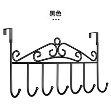 DFMEI 門後掛鉤壁掛式牆上掛衣架創意無痕強力掛勾免打孔衣服帽子收納架, 1個, 黑色1個裝/免釘無痕  強力承重 不損門框:如圖