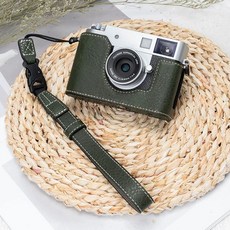 필름 x half 가죽 하프케이스 카메라 포함 스트랩 보호 케이스, Q. Fuji Xhalf Green Prote