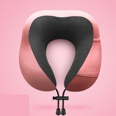 베비포 메모리폼 3D 휴대용 목쿠션, 연핑크