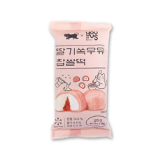 쿠캣 딸기쏙우유찹쌀떡 2개입, 120g