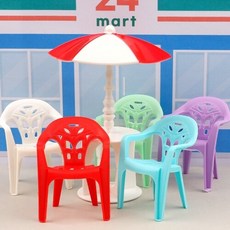 10개입 미니어처 파스텔 편의점 플라스틱 의자, 화이트 편의점 의자   L-01-330