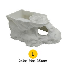 爬寵躲避屋 仿真石洞穴 守宮蜥蜴角蛙適用 爬蟲箱造景裝飾 臺灣出貨, L大號-白色【240*190*135mm, 1個
