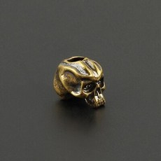 파라코드캥핑팔찌 Skull Brass Knife Bead 우산 로프 손전등 펜던트 EDC Copper parcord Beads, [01] YELLOW, 1개