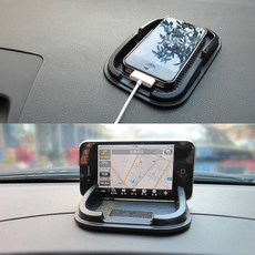 E.City車用多功能防滑置物盒，儀表板手機防滑墊，汽車置物收納盒, 黑, 5個