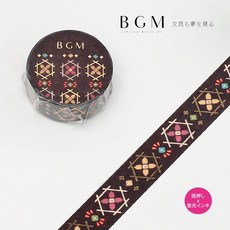 莫莫日貨 BGM 燙金和紙膠帶 - 織物 (整捲) 日本進口手帳裝飾膠帶, 1個