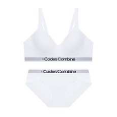 매장정품 코데즈컴바인 와이드윙 코튼 스포츠브라팬티 세트_화이트