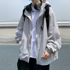 夏季新款防曬衣男士超薄透氣連帽防曬服潮寬鬆百搭皮膚衣外套薄款