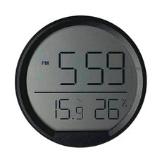 HEAF 온습도계 자석부착 냉장고 탁상용 디지탈시계, 블랙, 1개