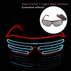 LED 네온 마스크 어두운 마스크에 가면 무도회 할로윈 파티 무서운 소품 코스프레 의상, Glasses-C