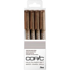 Copic Marker 멀티 라이너 4피스 브라운 세트, Copic Marker 멀티 라이너 4피스, 브라운 세
