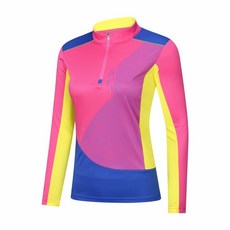 FASHION ANG 冰絲涼感運動長袖上衣 女款 排汗速乾 立領設計 動感紅 XL