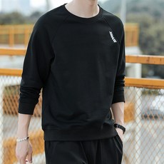 투니스 남성 트렌디 라운드넥 긴소매 맨투맨 티셔츠