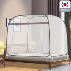 개웃기냥 프리미엄 원터치 와이드 모기장, 싱글도어, B 브라운