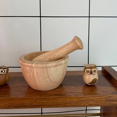 페어 원목 미니절구 고무나무 깨절구 알약 깨갈이 우드, 1개