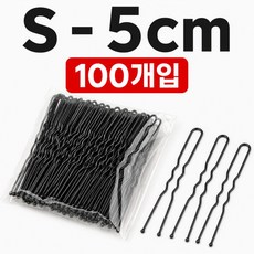 유리오 검정 U자핀 100개입 헤어 실핀 올림머리 고정핀 u핀 머리핀