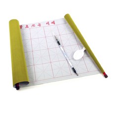 먹물없이 물로쓰는 서예 종이+붓+연적 3종세트 두루마리종이