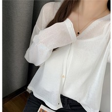 르샌느앤 얇은 캐주얼 단추 여름 가디건 원피스가디건