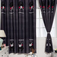 DFMEI 成品窗簾免打孔安裝出租屋簡易遮光布簾短款小窗臥室飄窗, №∈∶熊本【半遮光】+