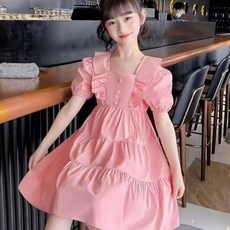 賣場優選新款可愛童裝女童洋裝女童連衣裙夏裝2025新款韓版甜美小女孩洋氣公主裙兒童短袖A字裙度假