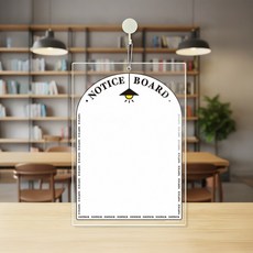 NOTICEEBOARD3 걸이형 아크릴 메모보드 알림 게시판 210x300mm 화이트판, 상세페이지 참조