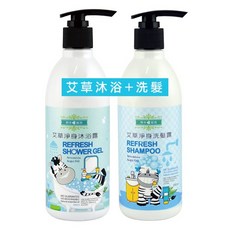 草本宣言 艾草淨身沐浴露 洗髮露(350ML) 清潔 洗髮 沐浴 頭皮癢 油脂平衡, 1個
