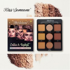 Kiss Someone 修容高光盤 9色大地色輪廓粉餅, 1個, 6020,48