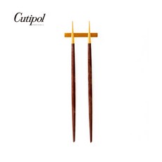 Cutipol GOA 棕金霧面不銹鋼 22.5cm 筷子 筷架 葡萄牙手工餐具, 1個