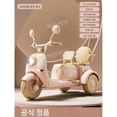 어린이 전기 오토바이 세발 자전거 원격 장난감 배터리 충전 소형 3륜 생일 선물 아이, 전기 구동, 12 마카 파우더/12V4.5A/리모컨/이륜