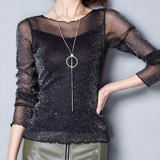 vaviola 바비올라 글리터 펄 라틴댄스 라인댄스 티셔츠 댄스복 165