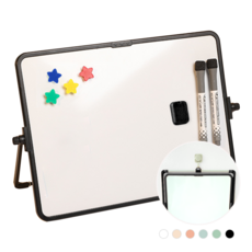 하루아즈 양면 미니 화이트보드 탁상용 벽걸이용 미니칠판 자석 메모보드, 블랙