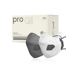 아에르 Pro Q2 1급 방진마스크 1BOX - 10EA (비활성탄), 그레이