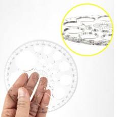 더뭉클몰 투명 360도 원형 360 각도기 각도기자