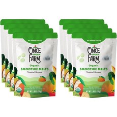 Once Upon a Farm 원스어폰어팜 스무디 멜츠 트로피컬 그린스 스낵 28g, 8개