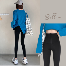 Bella+ 高腰鯊魚褲 三排扣彈力收腹 瑜珈運動健身褲 提臀緊身外穿 修飾腿型 S-XXL