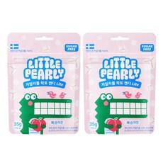 리틀펄리 어린이 자일리톨 무설탕 캔디 복숭아맛, 35g, 2개