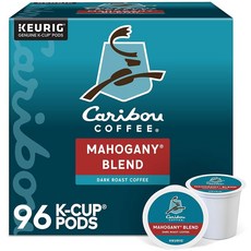 카리부 커피 블렌드 큐리그 싱글 서브 K컵 포드 미디엄 로스트 60 카운트 10팩 6개, Mahoga, 24 Count (Pa of 4)