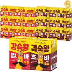 hy 한국야쿠르트 감숙왕 바나나우유 2가지맛(딸기바나나12+초코바나나12) 총24입, 24개, 190ml