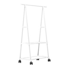 移動式三角衣帽架，簡約時尚，穩固耐用，多功能收納，節省空間, 白色