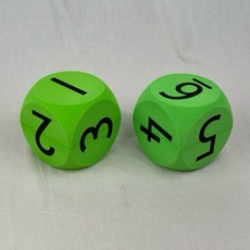 10cm EVA圓角綠色數字骰子組(2顆/組)-台灣製造兒童安全玩具, 1個