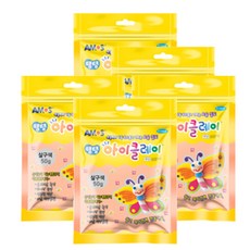 아모스 아이클레이 50G 파우치 지퍼백 5P, 살구색, 5개
