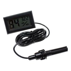 온도습도 측정 소형 디지털 온습도계 실내온도 과학교구 팽창수축, 블랙, 1세트
