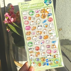 카와이 일본 동물 스시 3D 릴리프 드롭 스티커 스크랩북킹용 귀여운 DIY 휴대폰 케이스 데코 스티커 학교, 05 Green