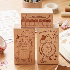 든든상회 우드 스탬프 나무도장, 투데이캣